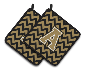 Monogram Chevron Pair of Pot Holders (Letter: A Style # 5)
