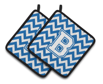 Monogram Chevron Pair of Pot Holders (Letter: B Style # 1)