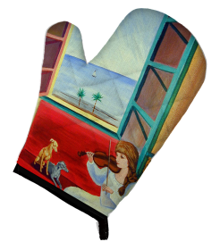 Dog Artwork Oven Mitt (Dog Breed: Italian Greyhound)