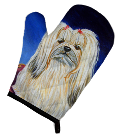Dog Artwork Oven Mitt (Dog Breed: Lhasa Apso)