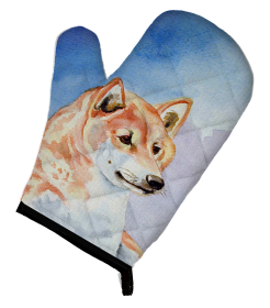 Dog Artwork Oven Mitt (Dog Breed: Shiba Inu)