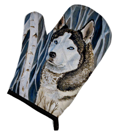 Dog Artwork Oven Mitt (Dog Breed: Siberian Husky)