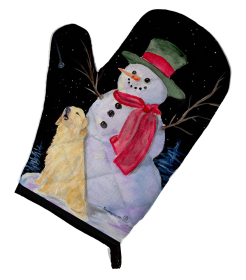 Snowman with Golden Retriever Oven Mitt (Breed: Golden Retriever 12)