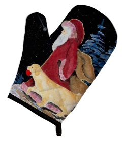 Santa Claus with  Golden Retriever Oven Mitt (Breed: Golden Retriever 13)