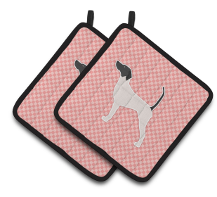 Dog Checkerboard Design Pair of Pot Holders (Dog Breed: English Pointer)