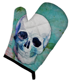 Day of the Dead Oven Mitt (Color: Teal Skull, size: 8.5 x 12)