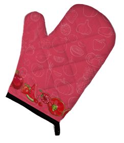 Fruit Art on Oven Mitt (Color: Fruits and Vegetables in Red, size: 8.5 x 12)
