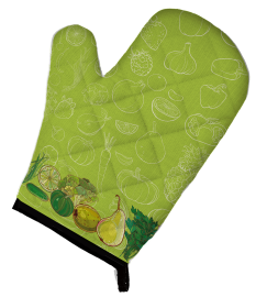 Fruit Art on Oven Mitt (Color: Fruits and Vegetables in Green, size: 8.5 x 12)