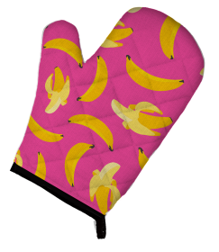 Fruit Art on Oven Mitt (Color: Bananas on Pink, size: 8.5 x 12)