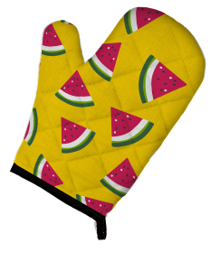 Fruit Art on Oven Mitt (Color: Watermelon on Yellow, size: 8.5 x 12)