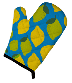 Fruit Art on Oven Mitt (Color: Lemons and Limes, size: 8.5 x 12)