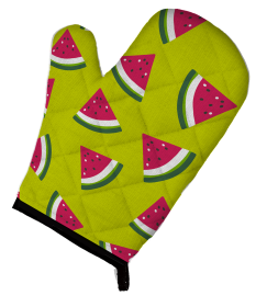 Fruit Art on Oven Mitt (Color: Watermelon on Lime Green, size: 8.5 x 12)