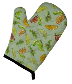Fruit Art on Oven Mitt (Color: Lemons, Limes and Oranges, size: 8.5 x 12)