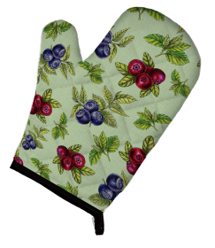 Fruit Art on Oven Mitt (Color: Berries in Green, size: 8.5 x 12)