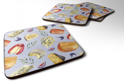 Food Foam Coaster (Color: Assortment of Cheeses, size: 3.5 x 3.5)