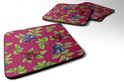 Berries Foam Coaster (Color: Berries, size: 3.5 x 3.5)