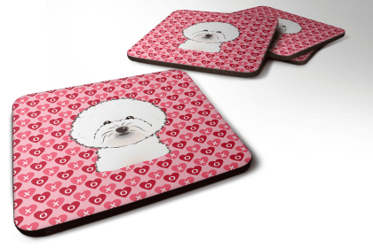 Dog Breed Bichon Frise Foam Coaster (Color: Bichon Frise, size: 3.5 x 3.5)