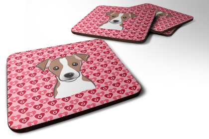Dog Breed Terrier Group Foam Coaster (Color: Jack Russell Terrier 4, size: 3.5 x 3.5)