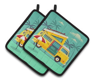 Greatest Adventure Pair of Pot Holders (Color: Greatest Adventure Camper Van, size: 7.5 x 7.5)