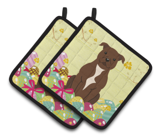 Easter Eggs Dog (Dog Breed: Staffordshire Bull Terrier - Chocolate)