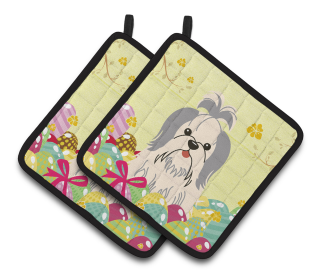 Easter Eggs Dog (Dog Breed: Shih Tzu - Silver and White)