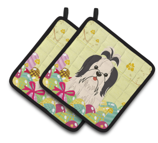 Easter Eggs Dog (Dog Breed: Shih Tzu - Black and White)