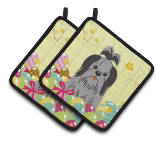 Easter Eggs Dog (Dog Breed: Shih Tzu - Black and Silver)