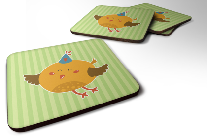 Bird - Foam Coaster (Color: Birthday Bird, size: 3.5 x 3.5)