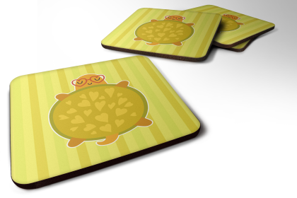 Turtle Foam Coaster (Color: Turtle with Glasses, size: 3.5 x 3.5)
