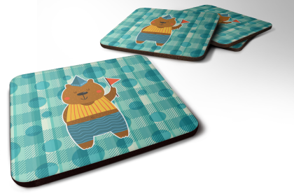 Bear Theme Foam Coaster (Color: Celebration Bear, size: 3.5 x 3.5)