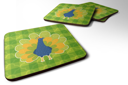 Bird - Foam Coaster (Color: Peacocks, size: 3.5 x 3.5)