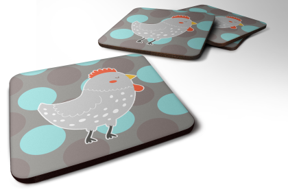 Bird - Foam Coaster (Color: Grey Chicken, size: 3.5 x 3.5)