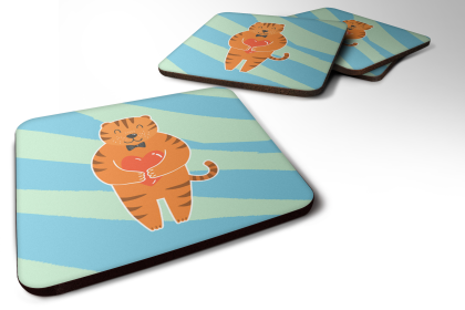 Tiger Foam Coaster (Color: Tigers, size: 3.5 x 3.5)