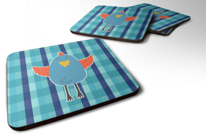 Bird - Foam Coaster (Color: Blue Chicken, size: 3.5 x 3.5)