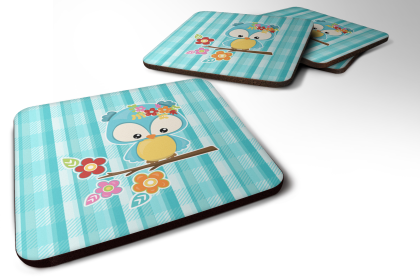 Bird - Foam Coaster (Color: Bluebirds, size: 3.5 x 3.5)