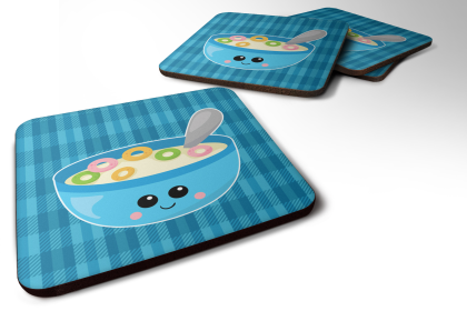 Food Foam Coaster (Color: Blue bowl of Cereal, size: 3.5 x 3.5)