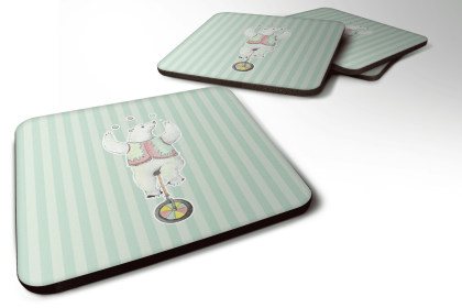 Bear Theme Foam Coaster (Color: Circus Bear, size: 3.5 x 3.5)
