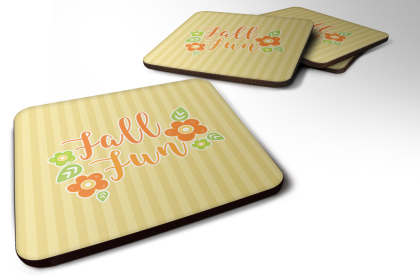 Fall Theme Foam Coaster (Color: Fun Stripes, size: 3.5 x 3.5)