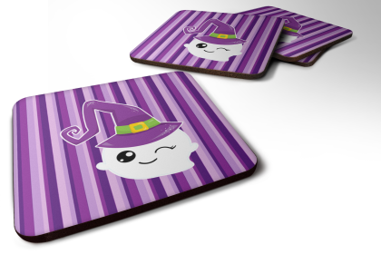 Halloween Foam Coaster (Color: Ghost Witch, size: 3.5 x 3.5)