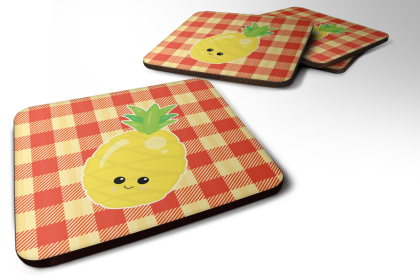 Pineapple Foam Coaster (Color: Pineapple Face, size: 3.5 x 3.5)