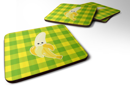 Bananas Foam Coaster (Color: Banana Face, size: 3.5 x 3.5)