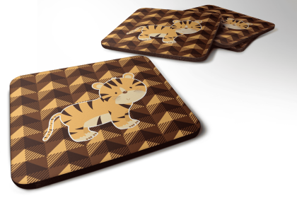 Tiger Foam Coaster (Color: Tigers 1, size: 3.5 x 3.5)