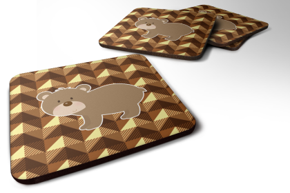 Bear Theme Foam Coaster (Color: Bear, size: 3.5 x 3.5)