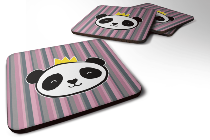 Bear Theme Foam Coaster (Color: Panda Bear Queen, size: 3.5 x 3.5)