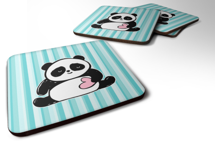 Bear Theme Foam Coaster (Color: Panda Bear Love, size: 3.5 x 3.5)