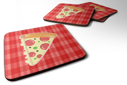 Food Foam Coaster (Color: Slice of Pizza, size: 3.5 x 3.5)