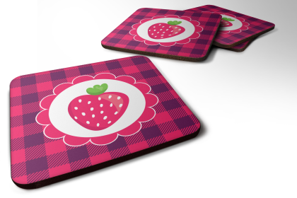 Berries Foam Coaster (Color: Stawberry 1, size: 3.5 x 3.5)