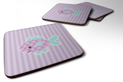 Fish/Sealife Foam Coaster (Color: Purple Fish, size: 3.5 x 3.5)