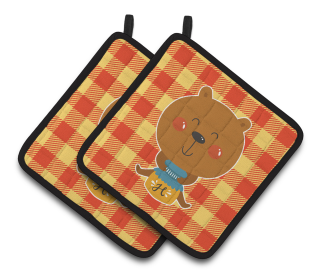 Animals on Pair of Pot Holders (Animal: Honey Bear)