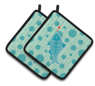 Animals on Pair of Pot Holders (Animal: Fish)
